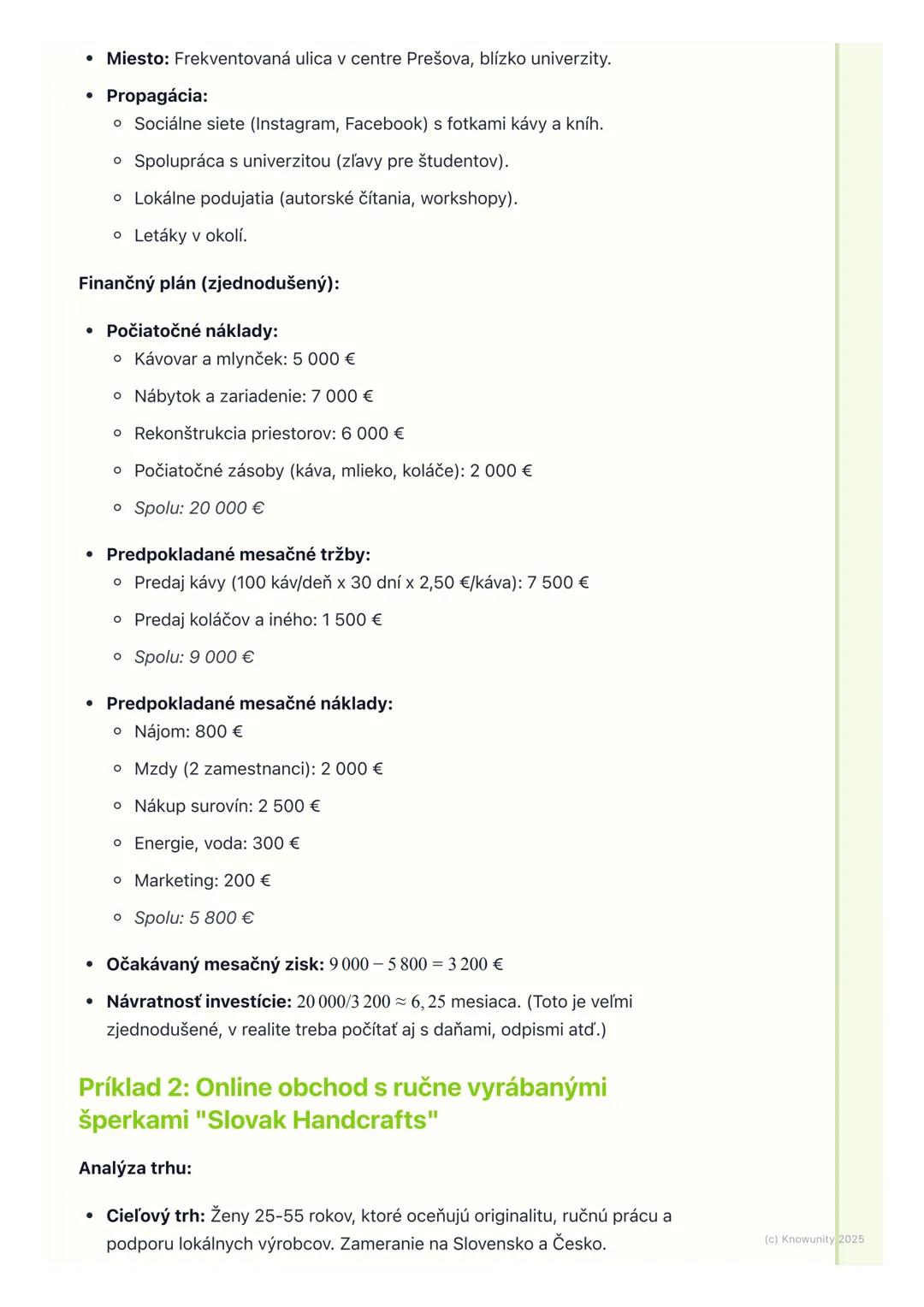 # Podnikateľský plán a jeho
tvorba
1. Prehľad / Úvod
Podnikateľský plán je pre mňa ako mapa pre cestu ak chcem niekam prísť,
potrebujem ve