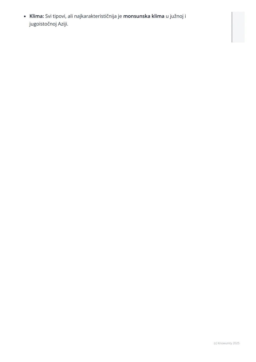 # Azija
Opšte odlike Azije
Azija je najveći kontinent po površini i najnaseljeniji kontinent na svetu.
Zovu je "kontinent kontrasta" jer i