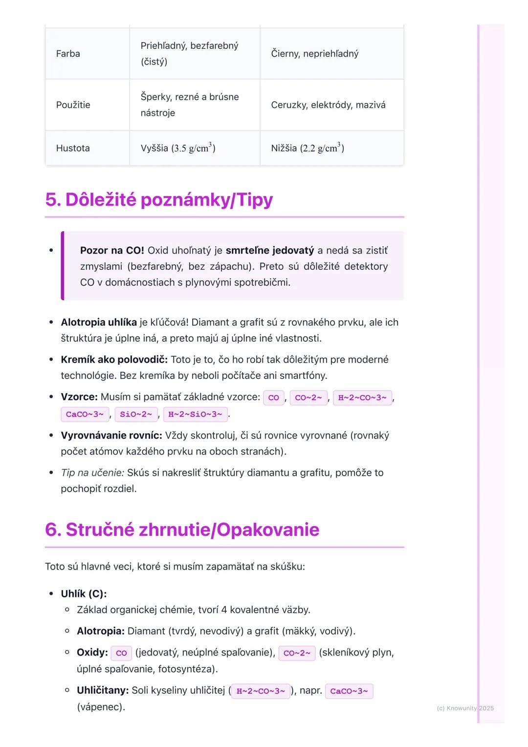 # Uhlík a kremík a ich zlúčeniny
## 1. Prehľad uhlíka a kremíka
Dnes si zopakujeme dva veľmi dôležité prvky z 14. skupiny periodickej tabu