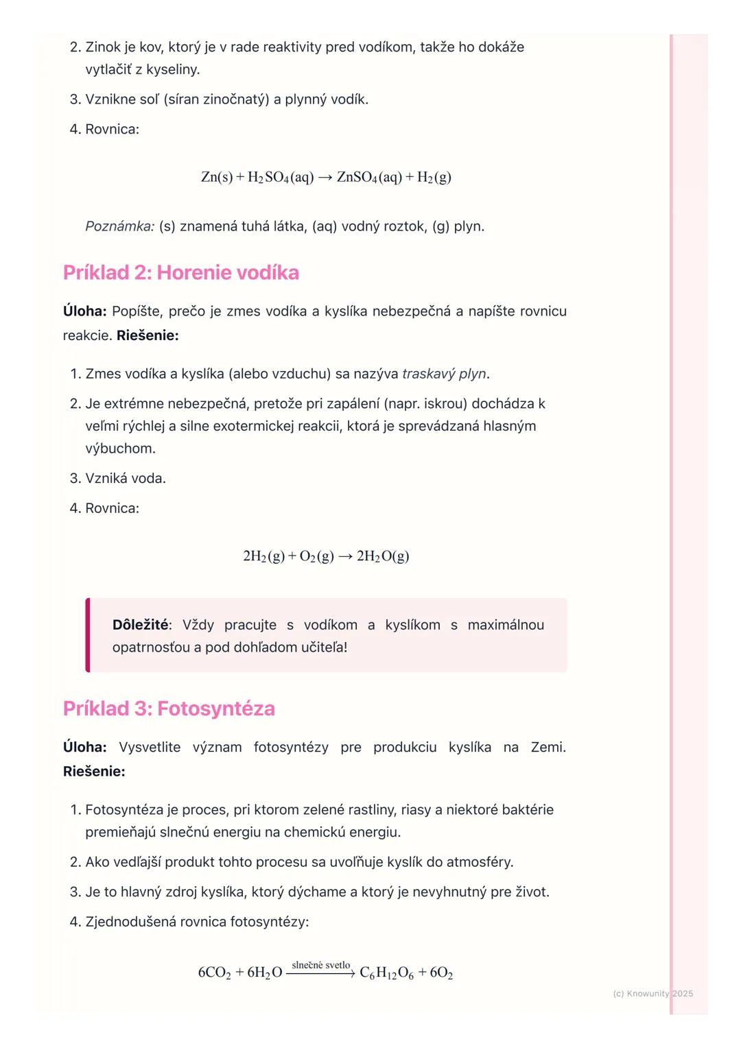 # Vodík a kyslík
## 1. Prehľad a úvod
Dnes si zopakujeme vodík a kyslík, dva z najdôležitejších a najrozšírenejších
prvkov vo vesmíre aj n