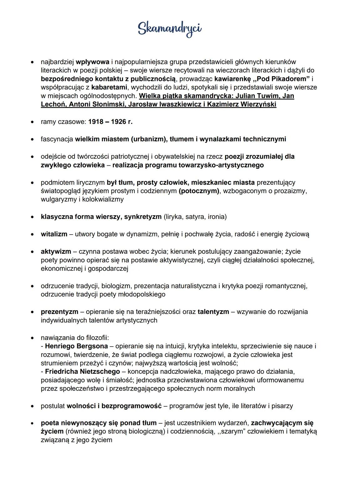 # Skamandryci
- najbardziej wpływowa i najpopularniejsza grupa przedstawicieli głównych kierunków
literackich w poezji polskiej - swoje wie